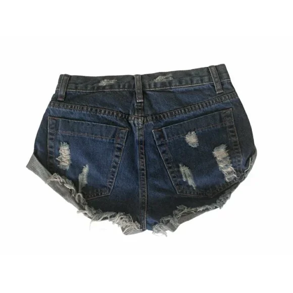Glamorous Boho High Rise Embroidered Denim Shorts XS NWOT - Picture 6 of 11